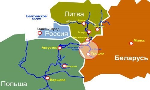 Территория безвизовой зоны Августоввский канал в Беларуси
